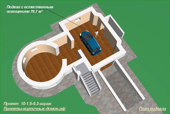 План подвального этажа трехэтажного дома